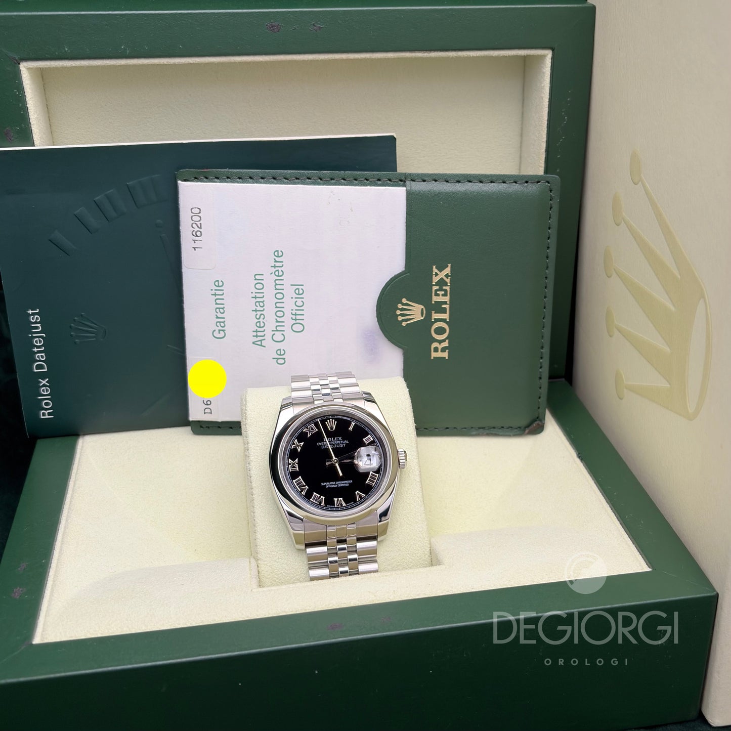 Rolex Datejust 116200 Jubilee 36 mm Nero Romani