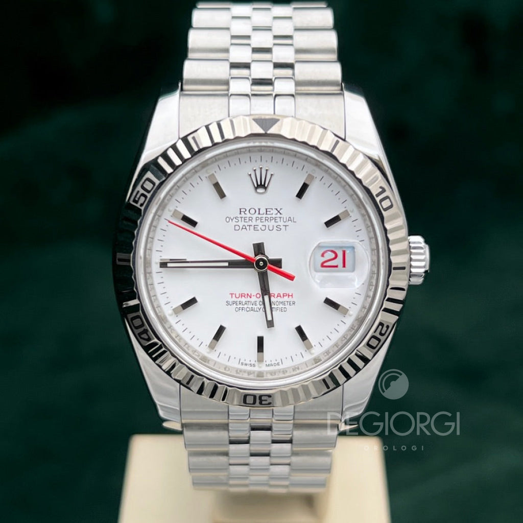Rolex Datejust 116264 Turn O Graph Bianco Super Jubilee
