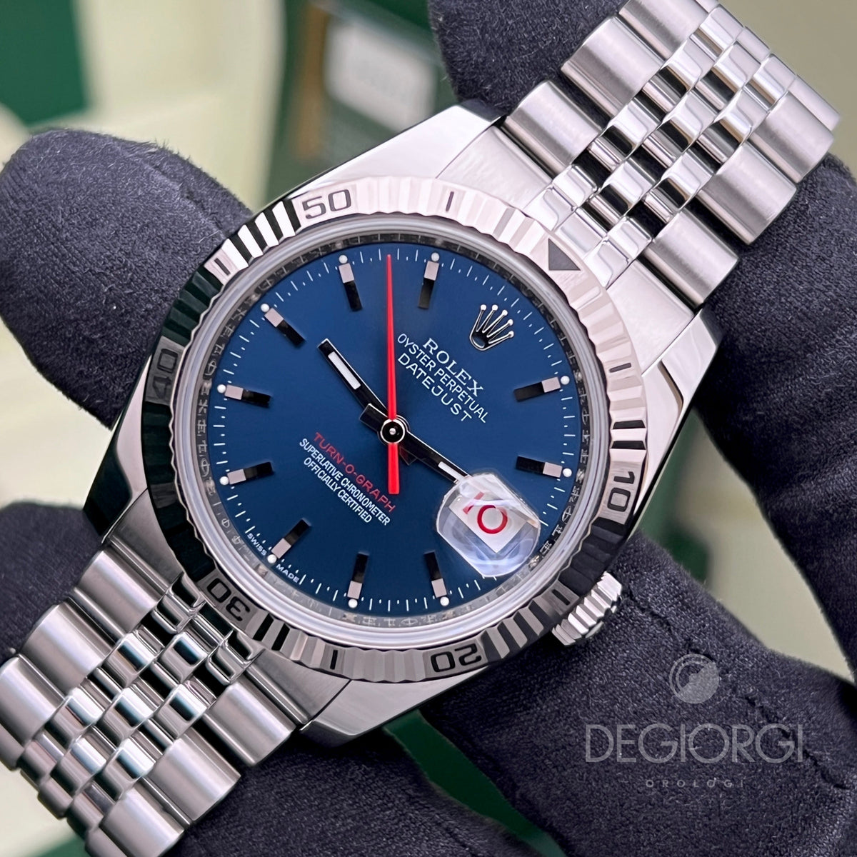 Rolex Datejust 116264 Turn O Graph Blu Super Jubilee