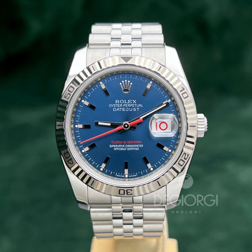 Rolex Datejust 116264 Turn O Graph Blu Super Jubilee