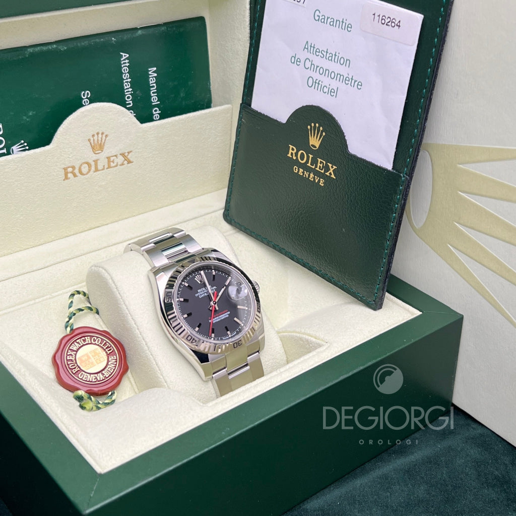 Rolex Datejust 116264 Turn O Graph Nero Oyster