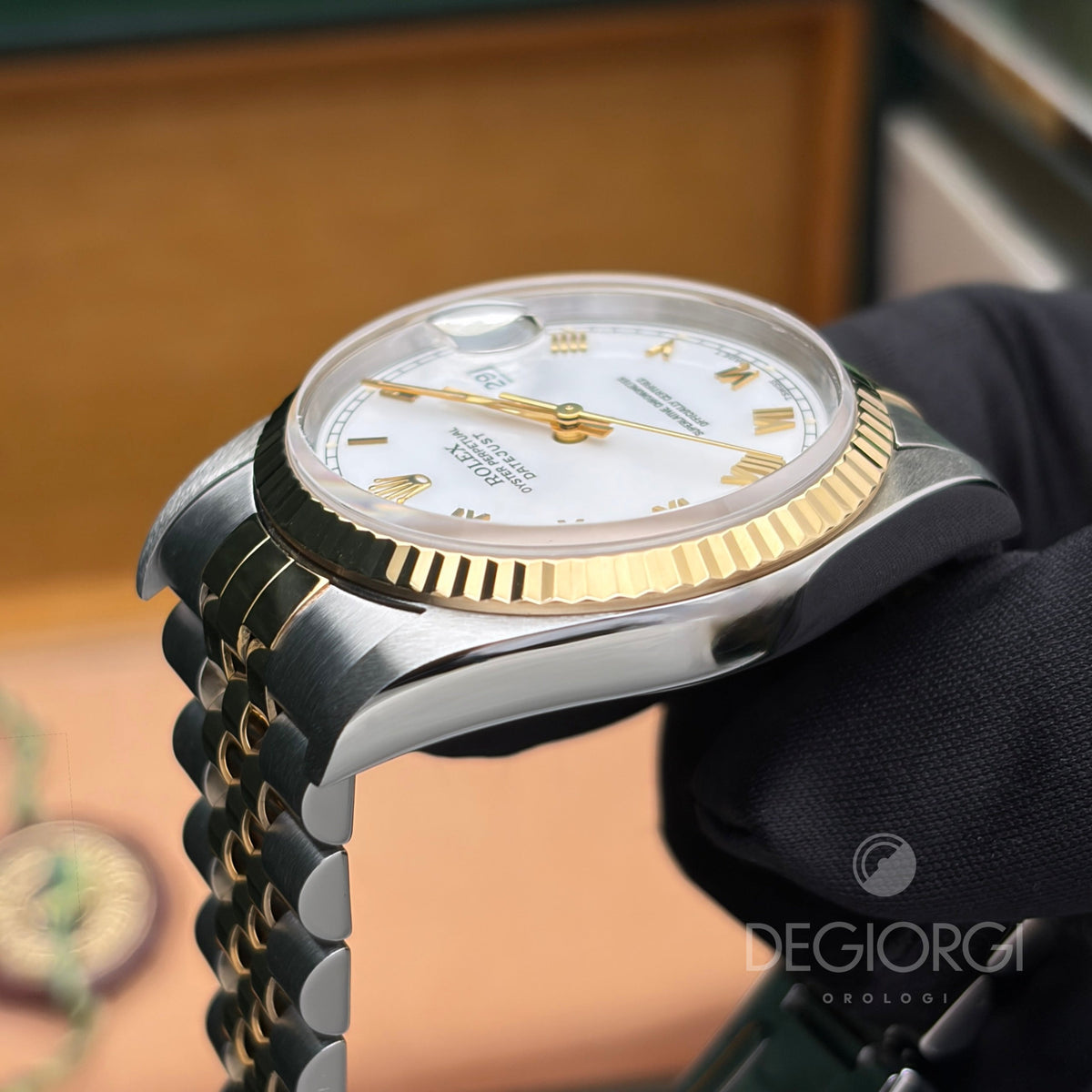 Rolex Datejust 16233 36 mm Acciaio e Oro Jubilee Bianco Romani