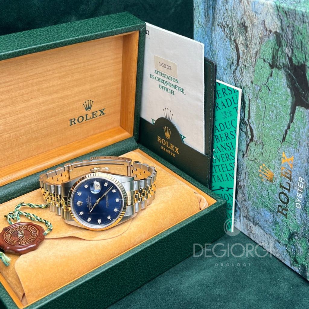 Rolex Datejust 16233 Jubilee Blu Diamanti