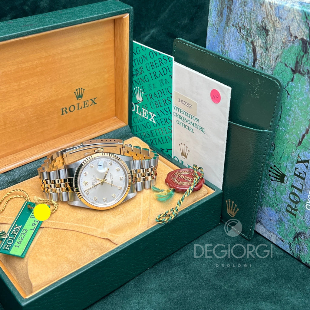 Rolex Datejust 16233 Jubilee Silver Diamanti