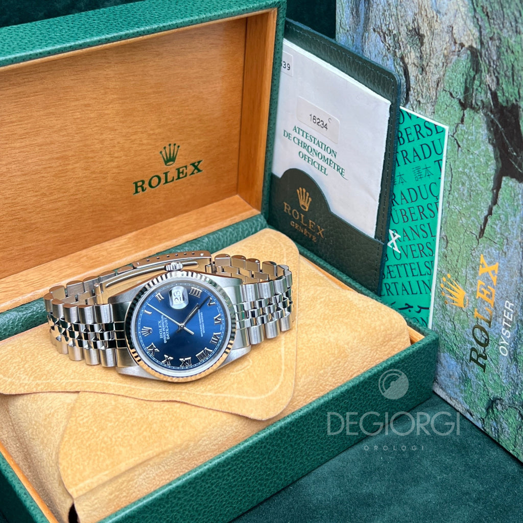 Rolex Datejust 16234 Jubilee Blu Romani