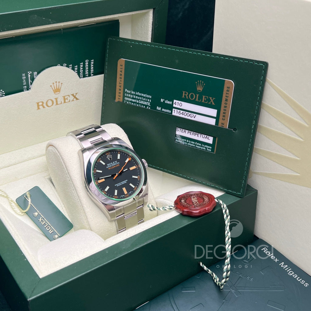 Rolex Milgauss 116400Gv Vetro Verde Nos Pellicolato