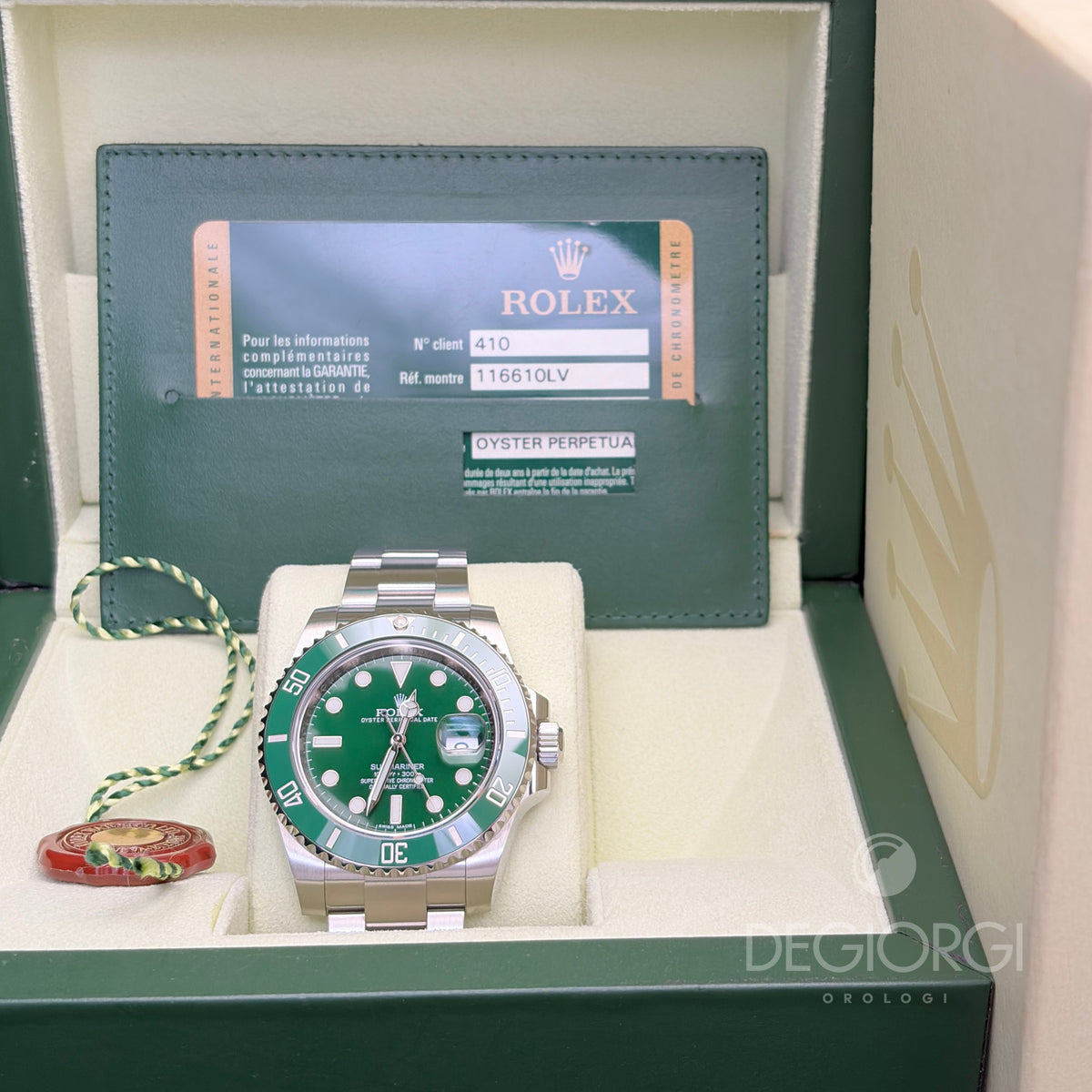 Rolex Submariner Date 116610LV Hulk 40 mm Acciaio Oyster