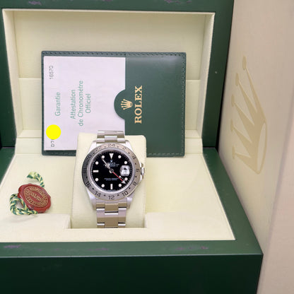 Rolex Explorer II 16570 Nero 40 mm Senza Fori Luminova