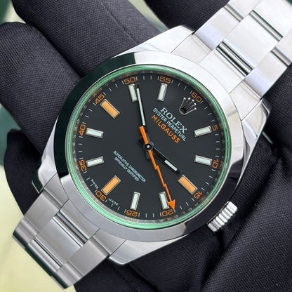Rolex Milgauss 116400GV Vetro Verde 40 mm Acciaio Oyster