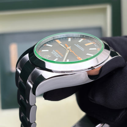 Rolex Milgauss 116400GV Vetro Verde 40 mm Acciaio Oyster