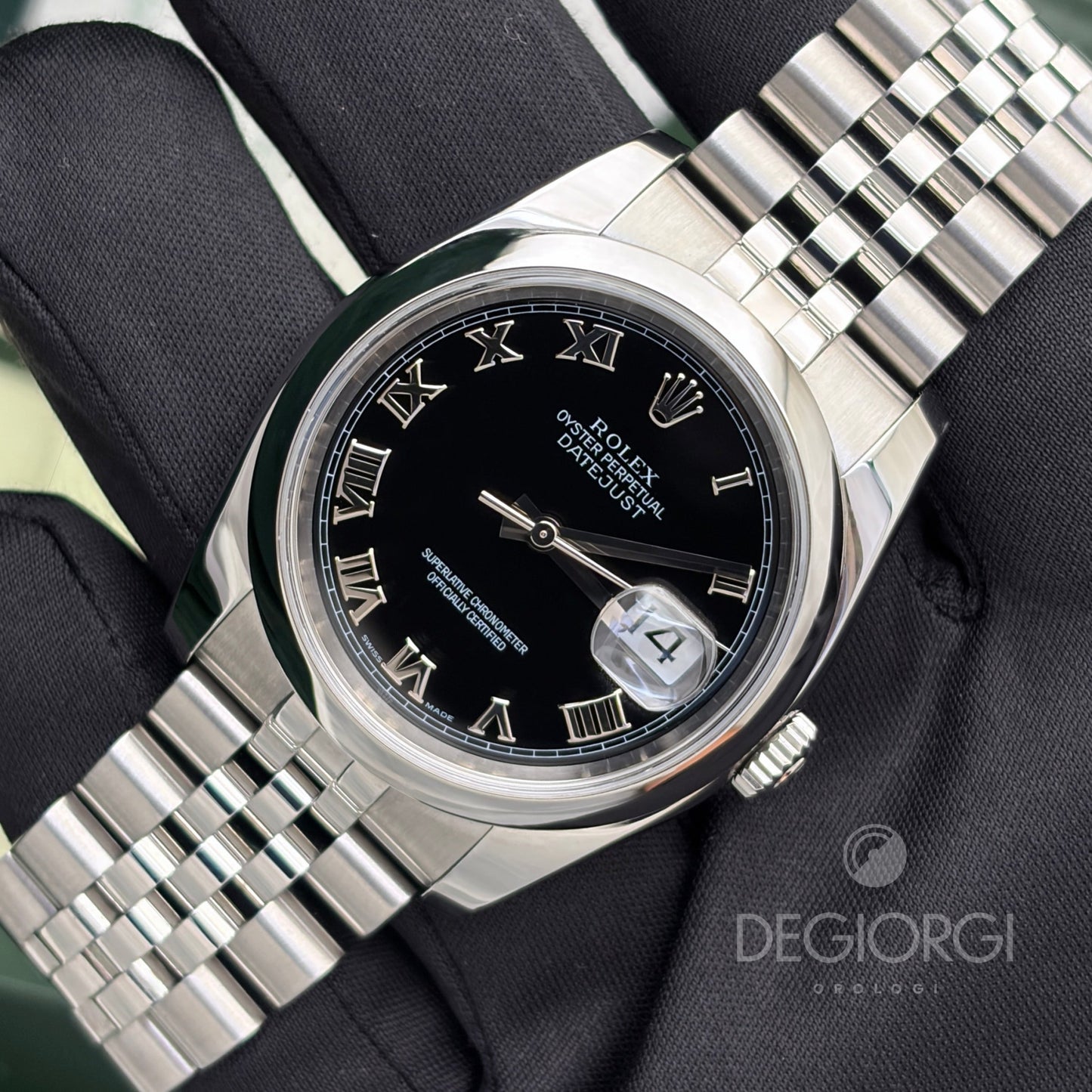 Rolex Datejust 116200 Jubilee 36 mm Nero Romani