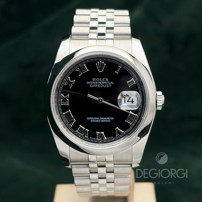 Rolex Datejust 116200 Jubilee 36 mm Nero Romani