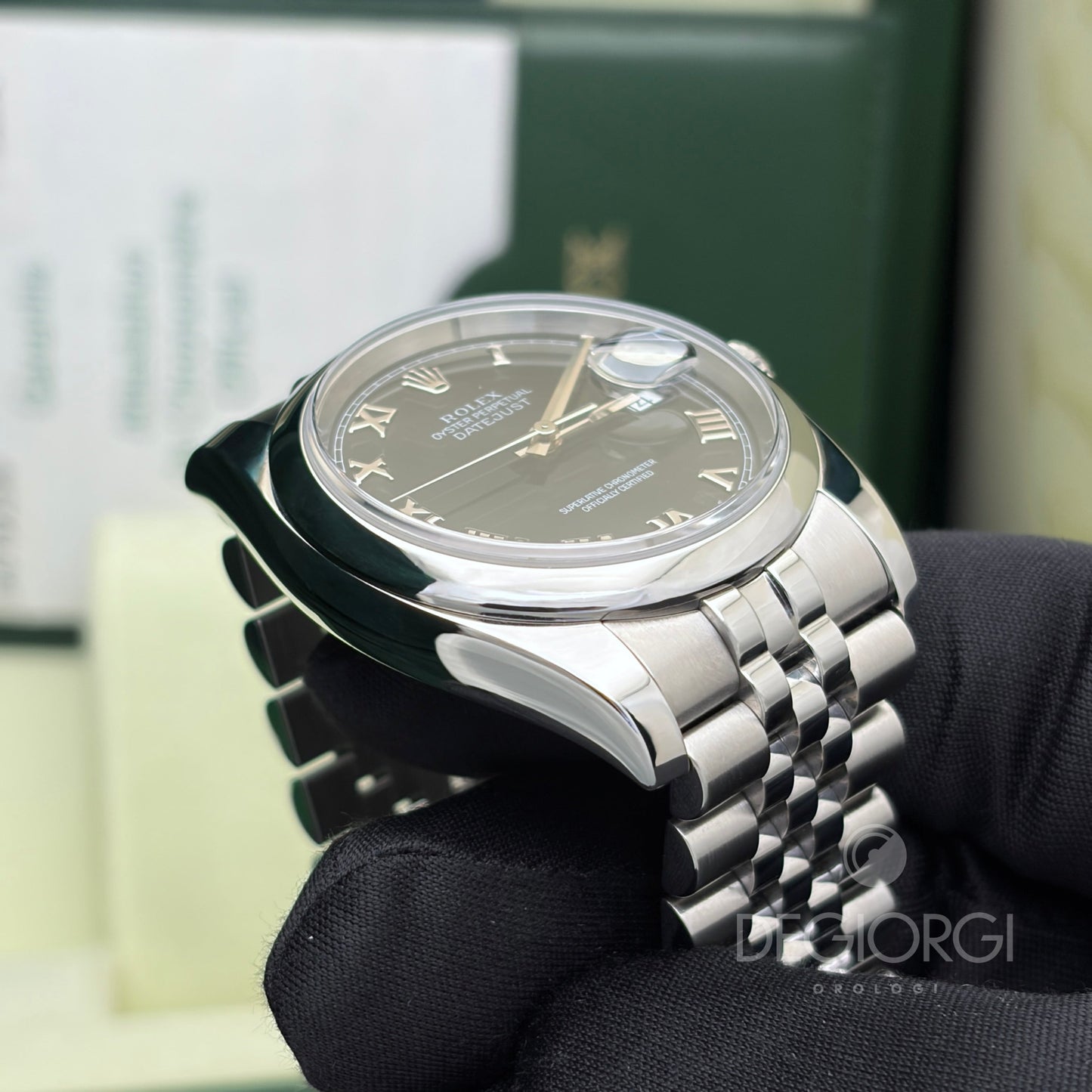 Rolex Datejust 116200 Jubilee 36 mm Nero Romani