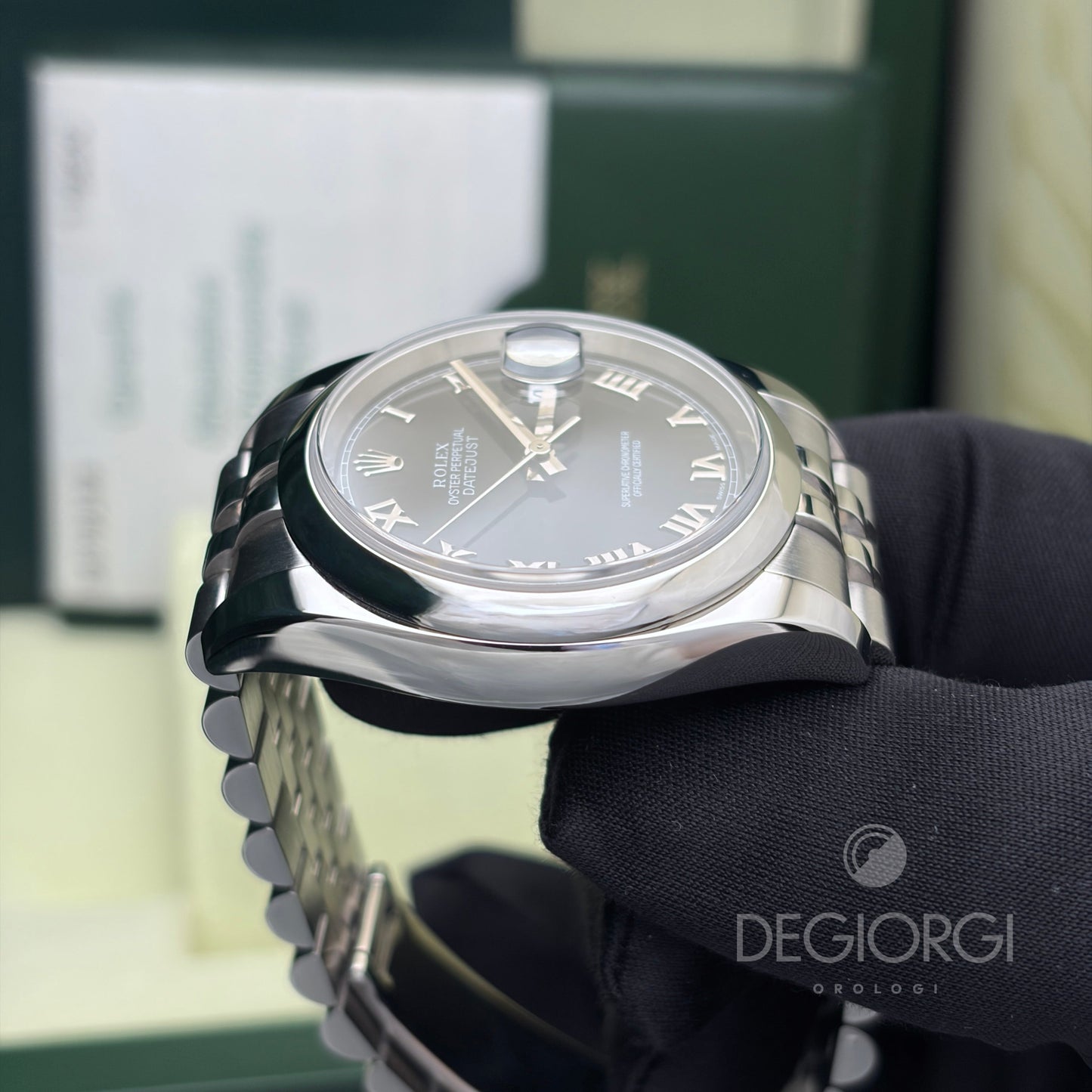 Rolex Datejust 116200 Jubilee 36 mm Nero Romani
