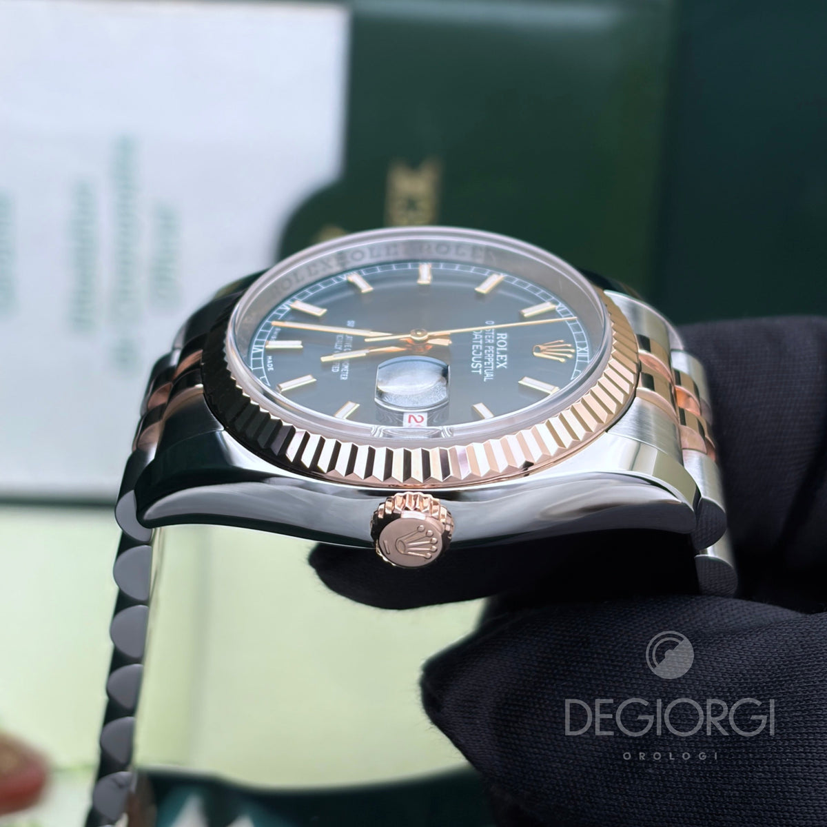 Rolex Datejust 116231 Jubilee 36 mm Blu Acciaio e Oro rosa