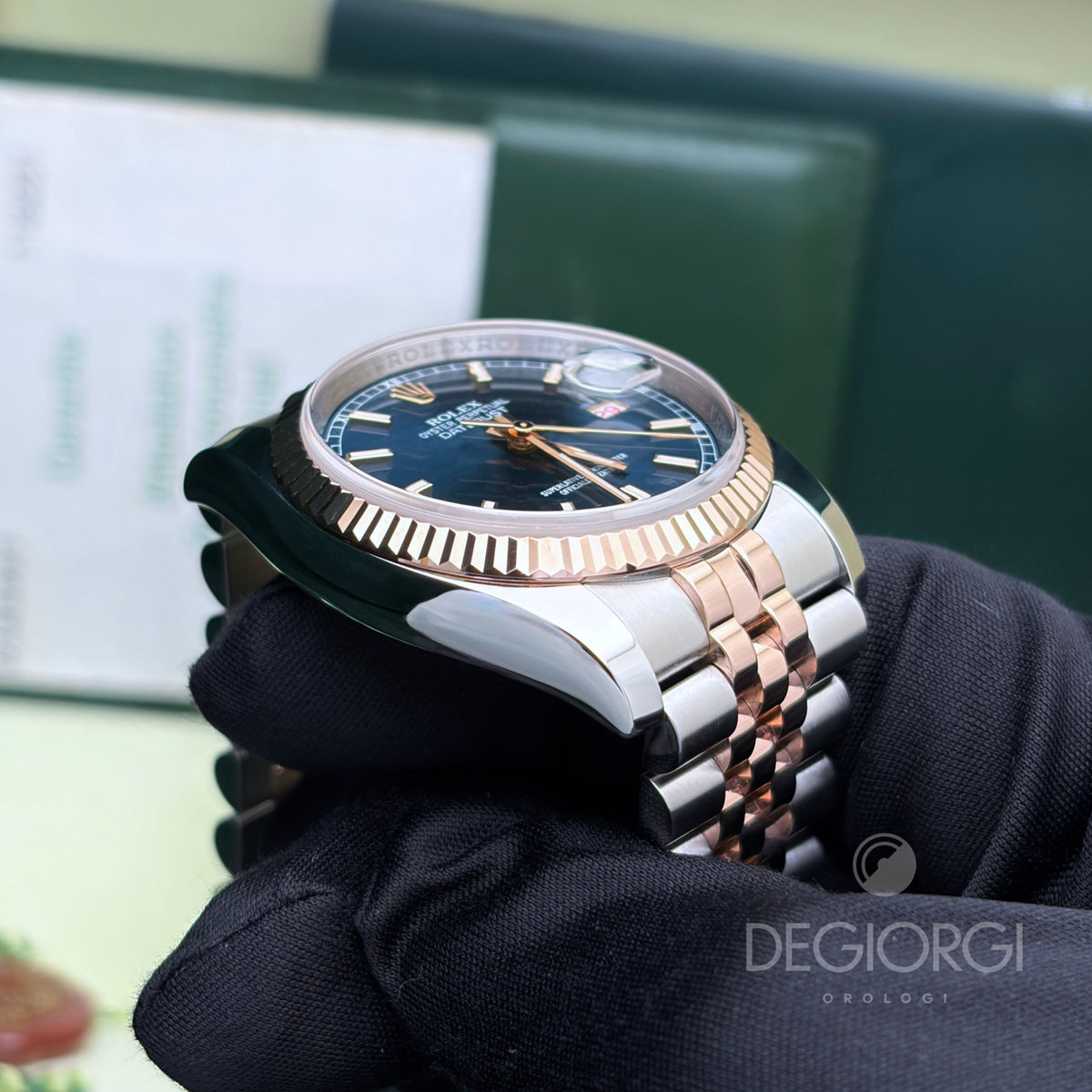 Rolex Datejust 116231 Jubilee 36 mm Blu Acciaio e Oro rosa