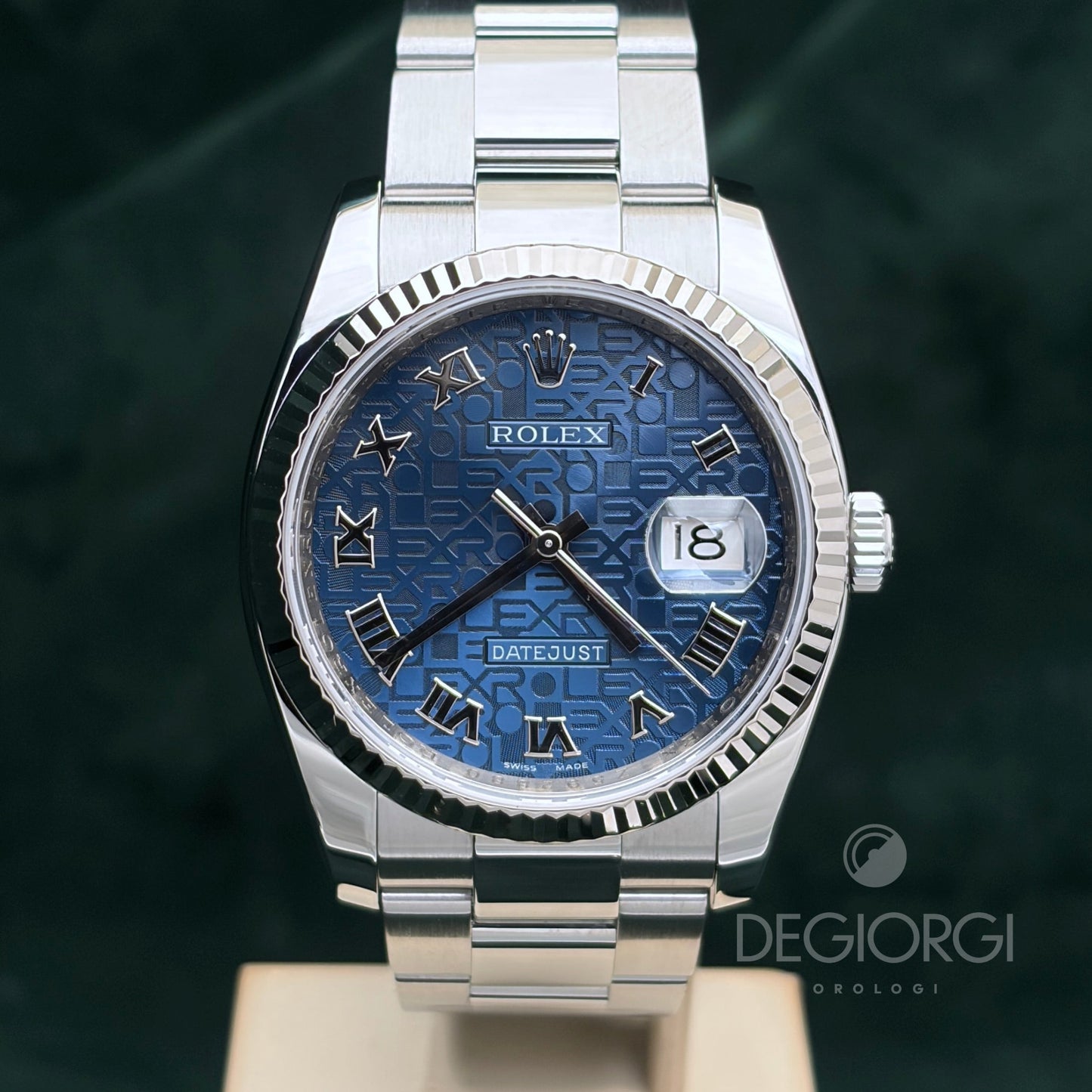 Rolex Datejust 116234 Oyster 36 mm Blu Romani Acciaio