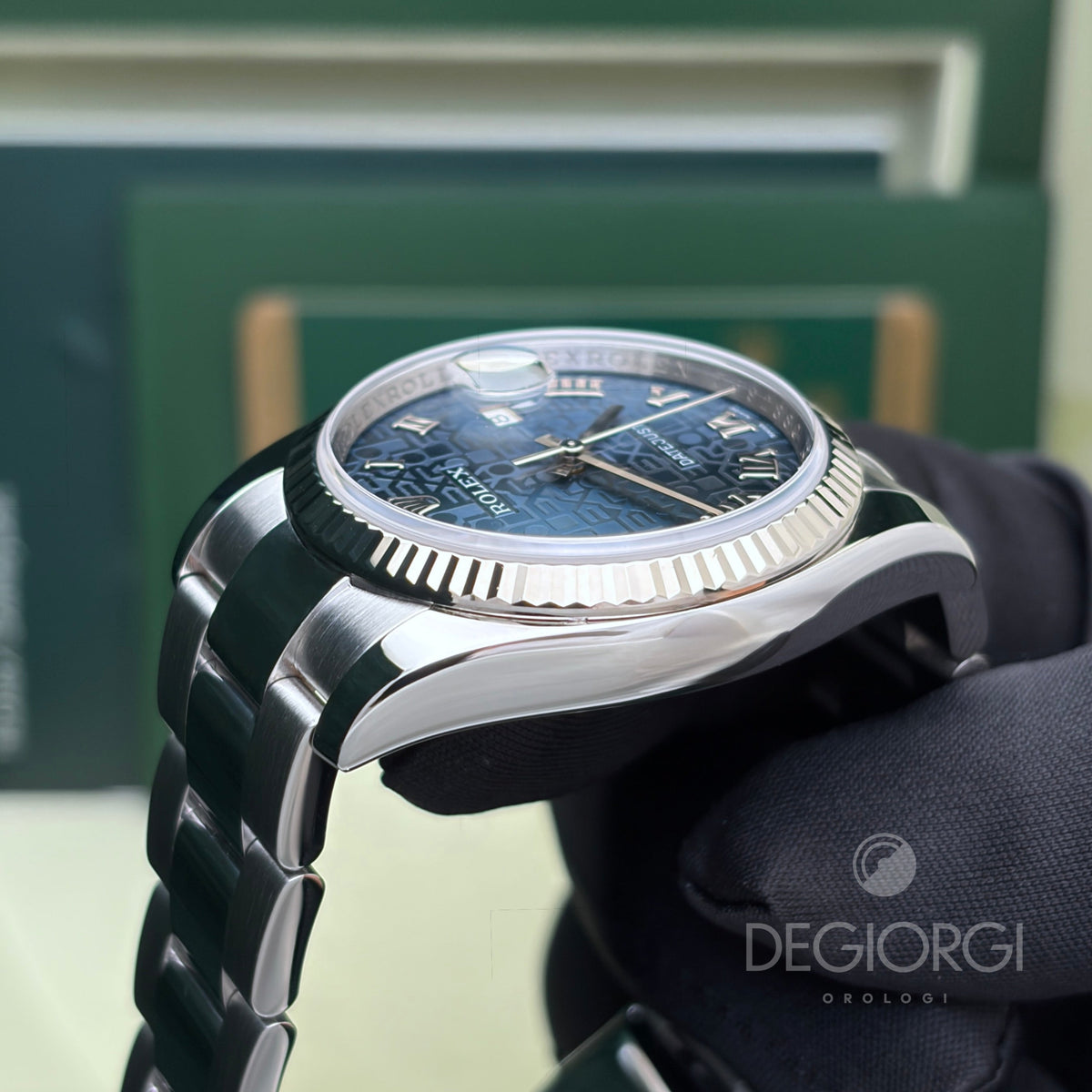 Rolex Datejust 116234 Oyster 36 mm Blu Romani Acciaio