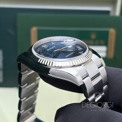 Rolex Datejust 116234 Oyster 36 mm Blu Romani Acciaio
