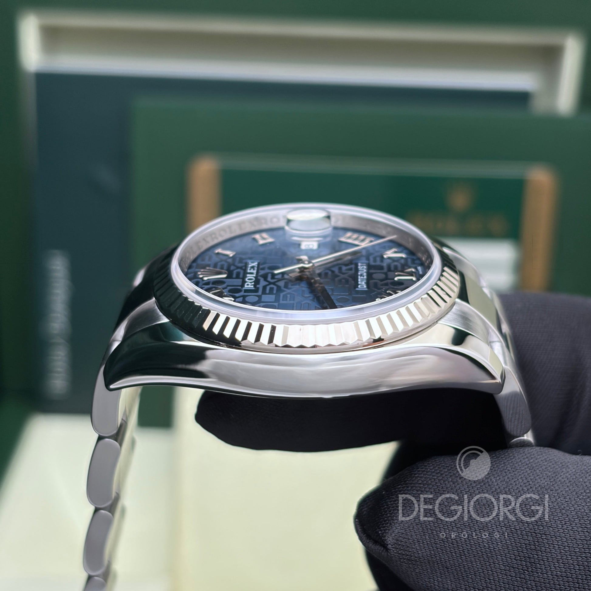 Rolex Datejust 116234 Oyster 36 mm Blu Romani Acciaio