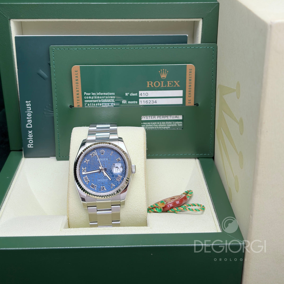 Rolex Datejust 116234 Oyster 36 mm Blu Romani Acciaio