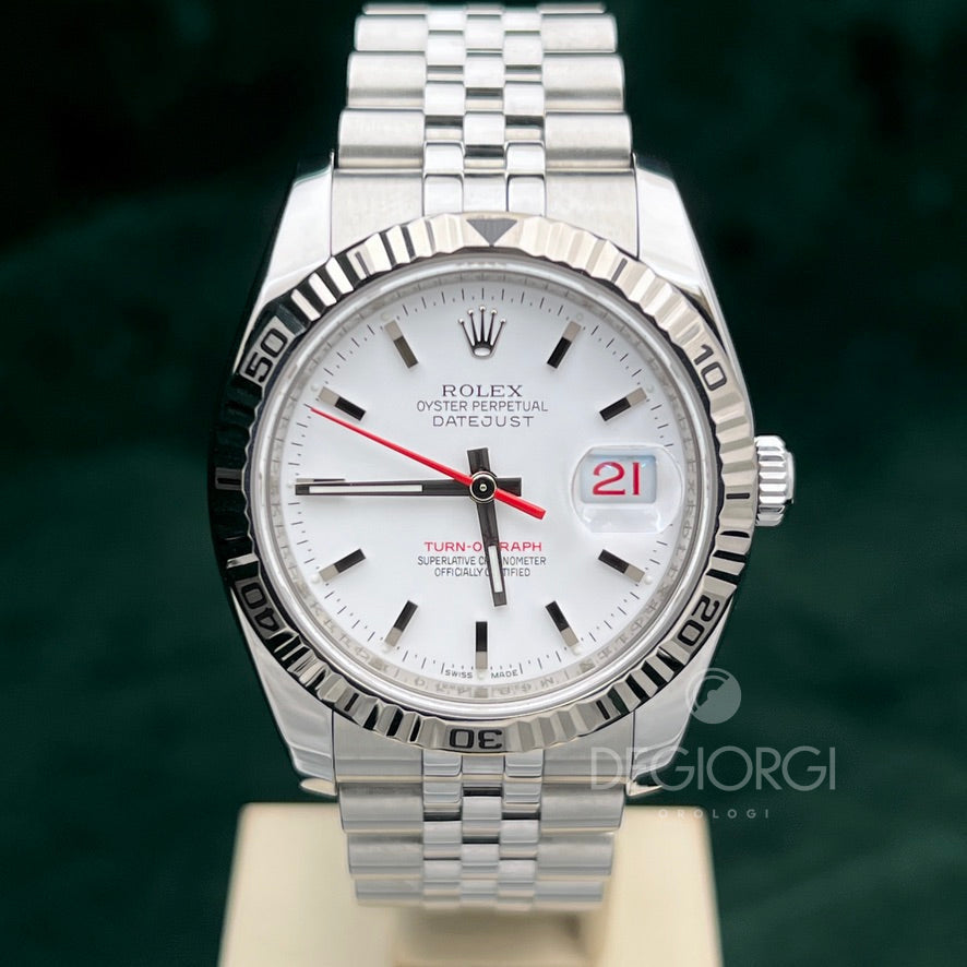 Rolex Datejust 116264 Turn O Graph Bianco Super Jubilee