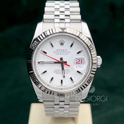 Rolex Datejust 116264 Turn O Graph Bianco Super Jubilee