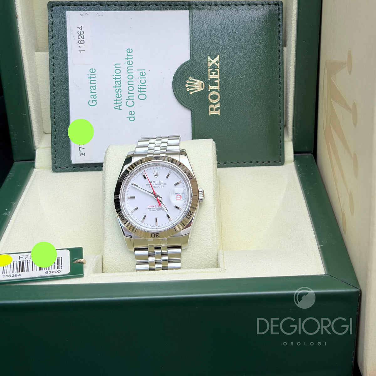 Rolex Datejust 116264 Turn O Graph Bianco Super Jubilee