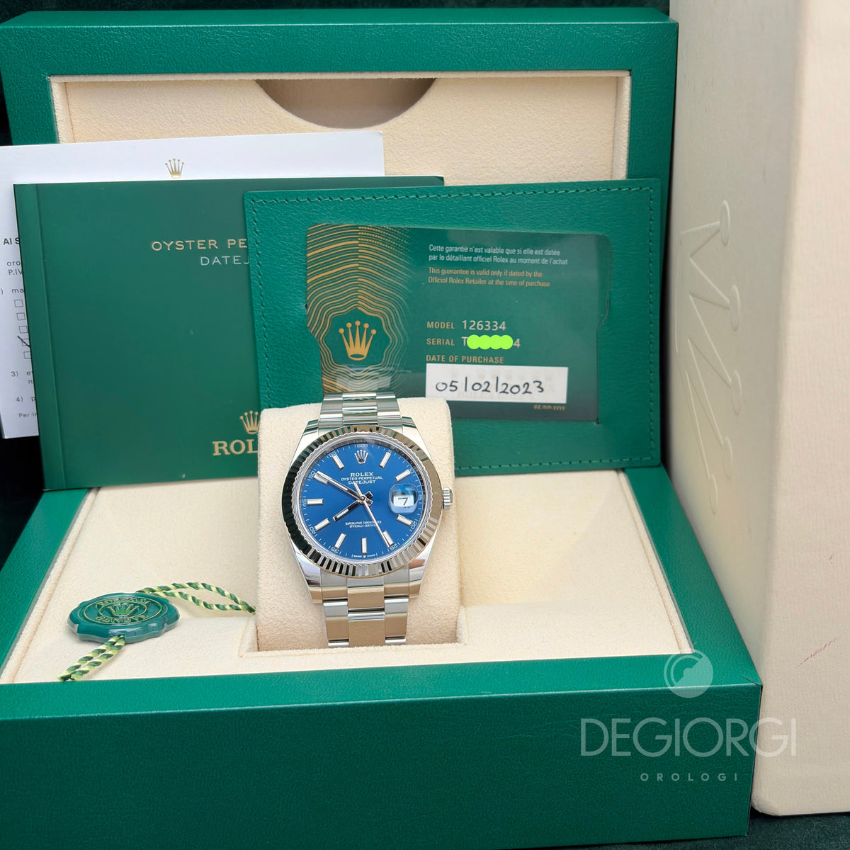 Rolex Datejust 126334 Blu 41 mm Acciaio Oyster