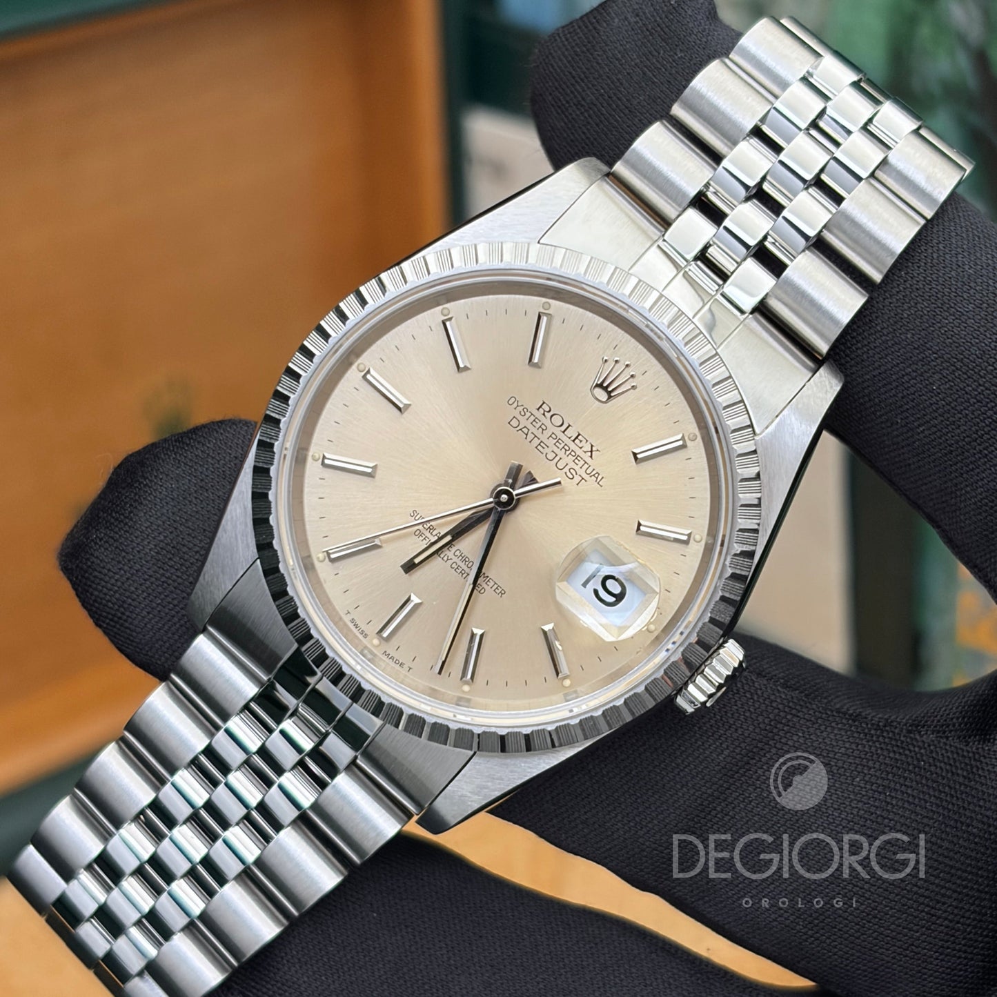 Rolex Datejust 16220 36 mm Acciaio Jubilee Argentè Crema