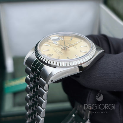 Rolex Datejust 16220 36 mm Acciaio Jubilee Argento