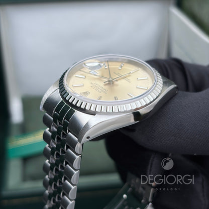 Rolex Datejust 16220 36 mm Acciaio Jubilee Argento