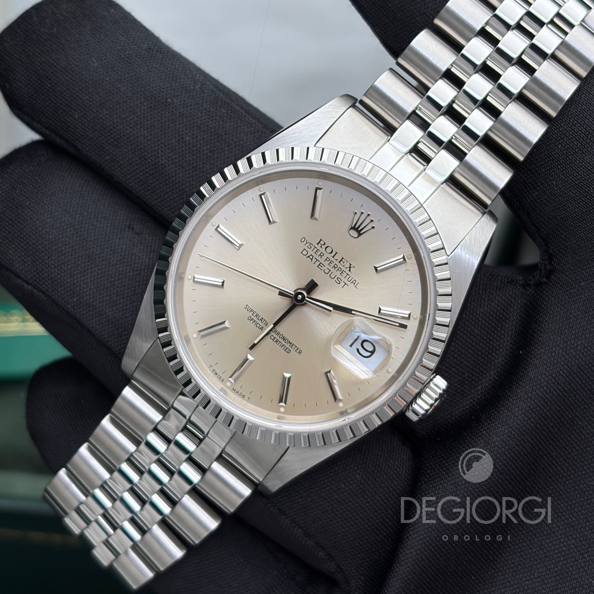 Rolex Datejust 16220 36 mm Acciaio Jubilee Argento