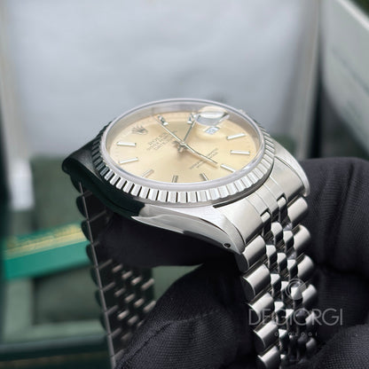 Rolex Datejust 16220 36 mm Acciaio Jubilee Argento