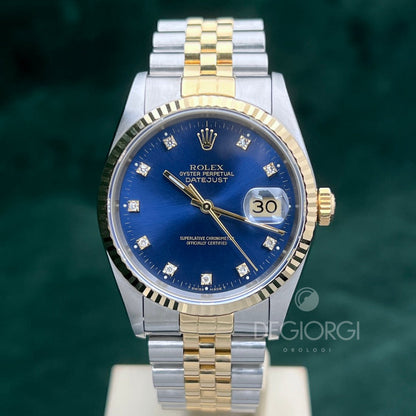 Rolex Datejust 16233 Jubilee Blu Diamanti