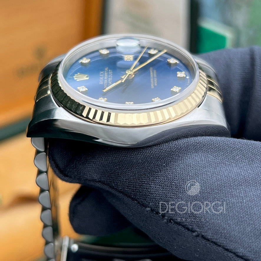 Rolex Datejust 16233 Jubilee Blu Diamanti