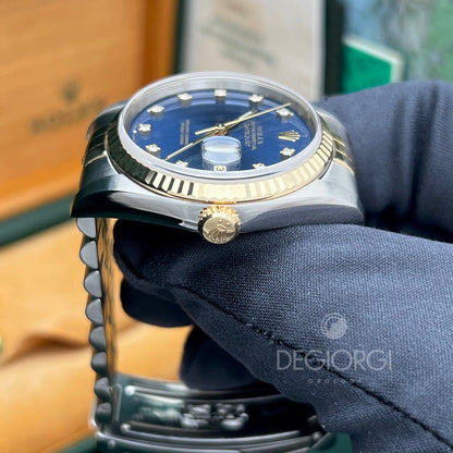 Rolex Datejust 16233 Jubilee Blu Diamanti