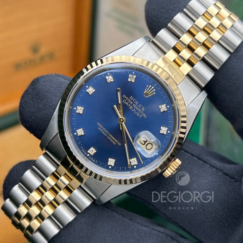 Orologio Rolex Datejust 36mm Quadrante Blu Quadrante Blu Rolex