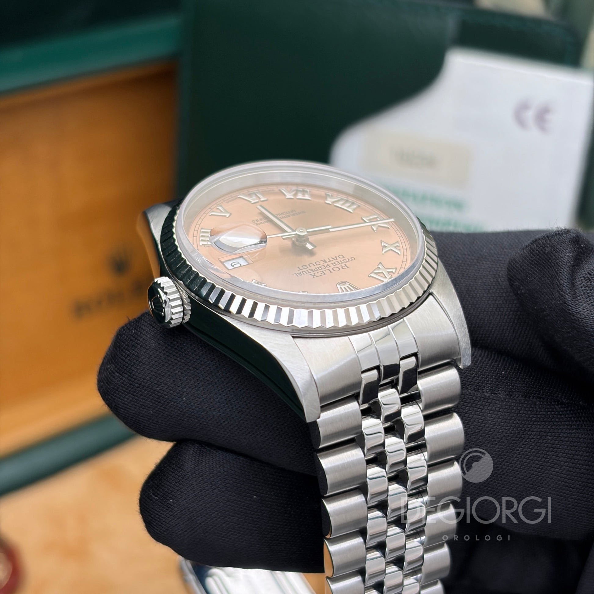 Rolex Datejust 16234 36 mm Acciaio Jubilee Rosa Salmone