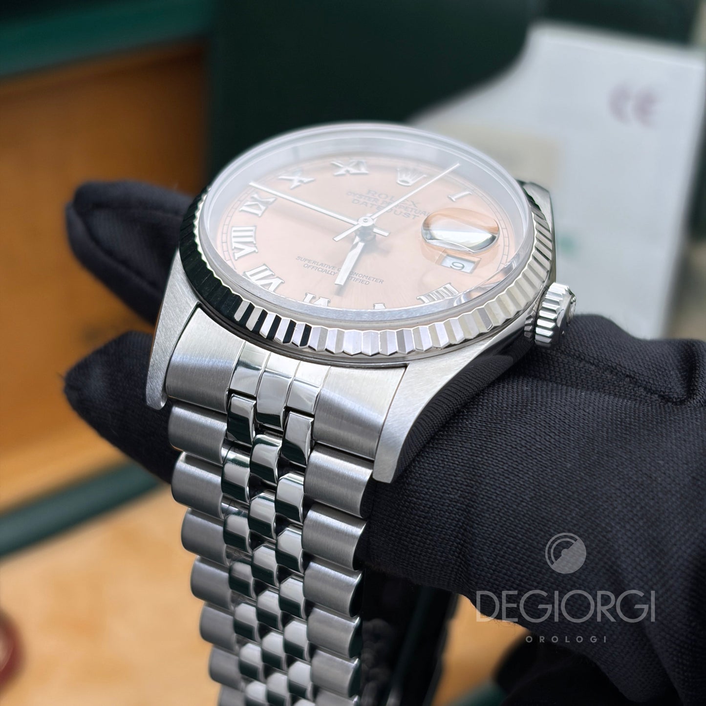 Rolex Datejust 16234 36 mm Acciaio Jubilee Rosa Salmone