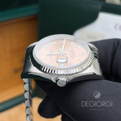 Rolex Datejust 16234 36 mm Acciaio Jubilee Rosa Salmone