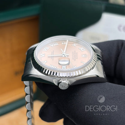 Rolex Datejust 16234 36 mm Acciaio Jubilee Rosa Salmone