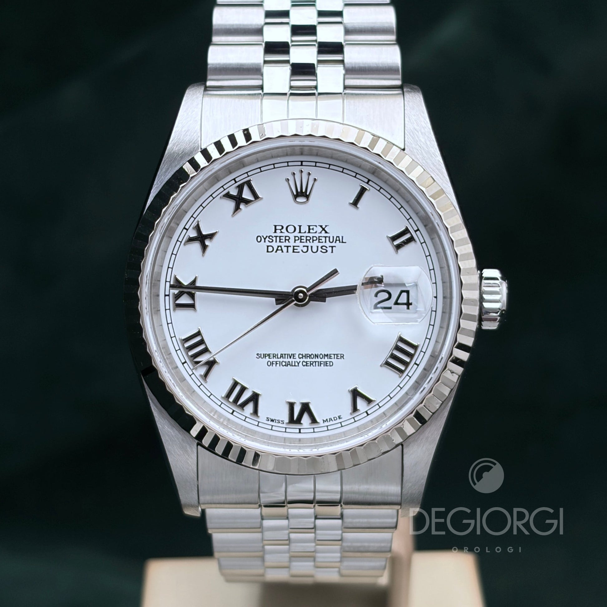 Rolex Datejust 16234 Jubilee 36 mm Bianco Romani
