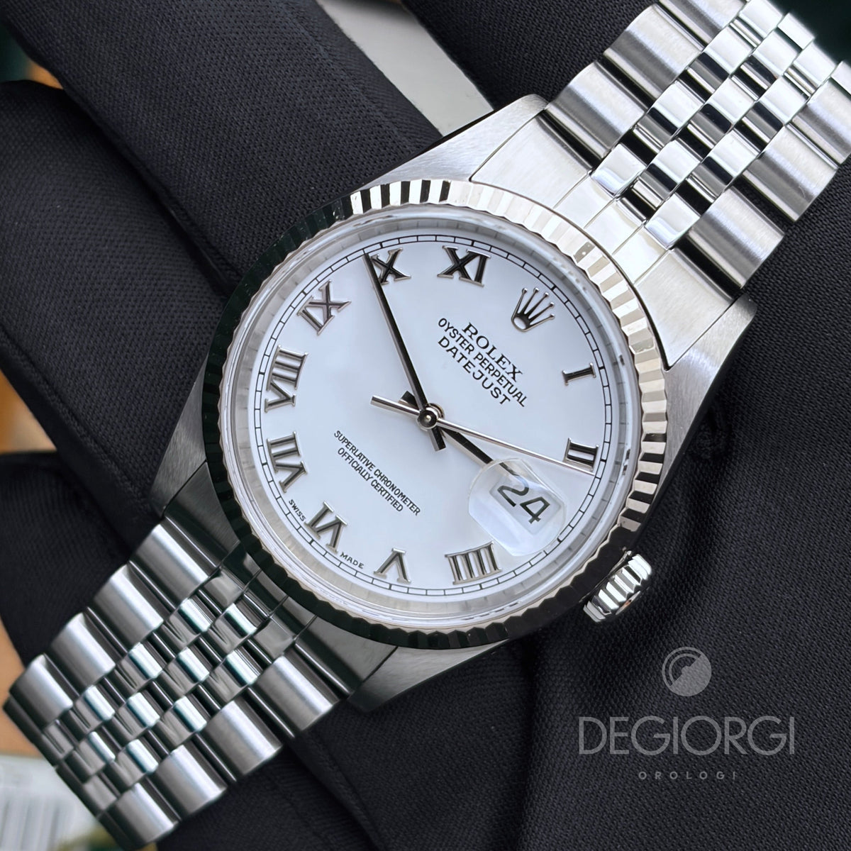 Rolex Datejust 16234 Jubilee 36 mm Bianco Romani