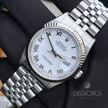 Rolex Datejust 16234 Jubilee 36 mm Bianco Romani