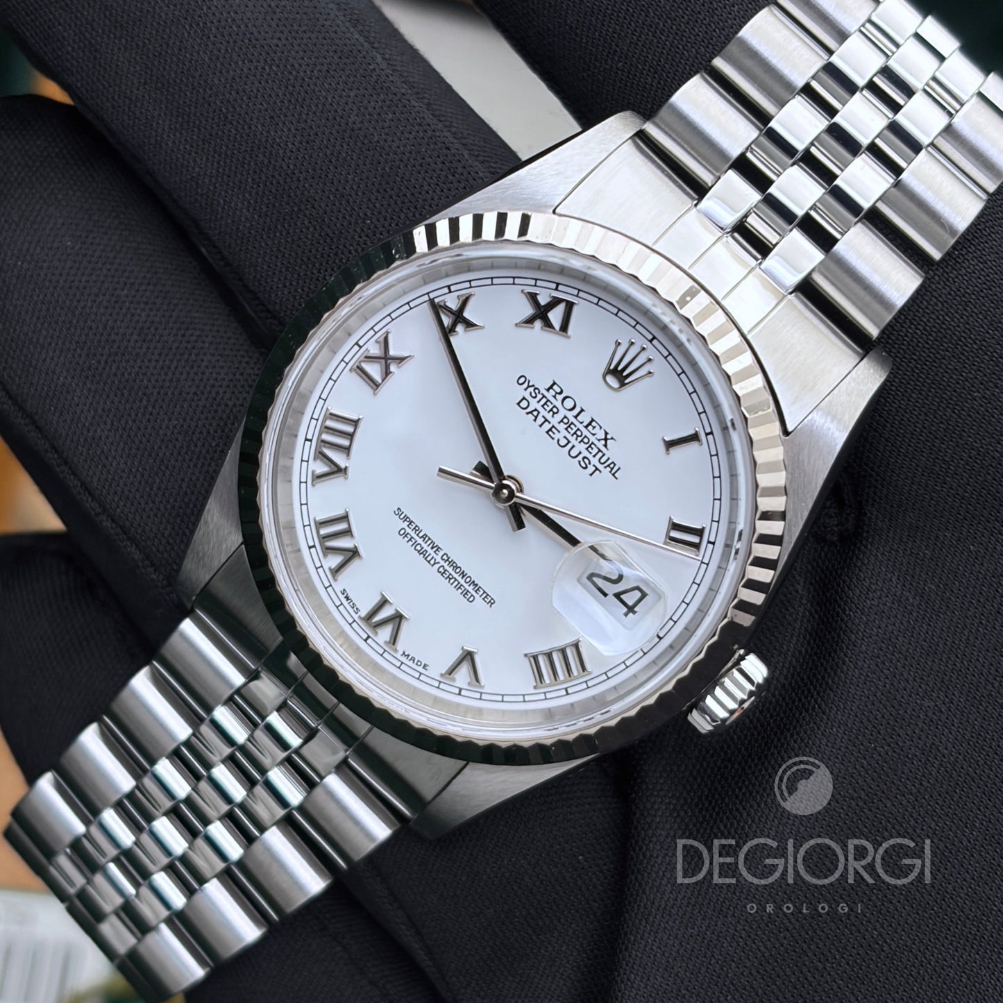 Rolex Datejust 16234 Jubilee 36 mm Bianco Romani