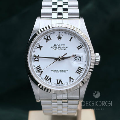 Rolex Datejust 16234 Jubilee 36 mm Bianco Romani