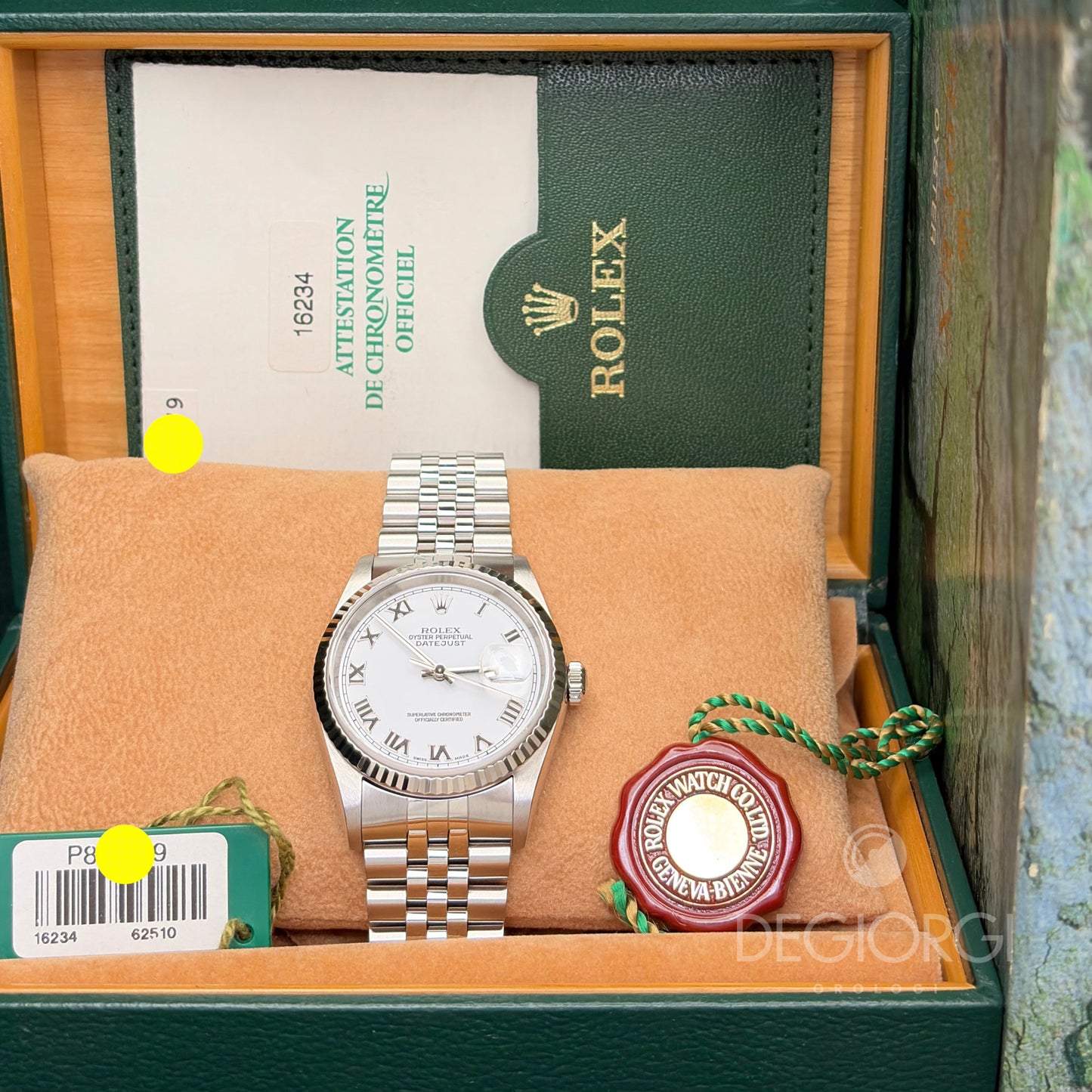 Rolex Datejust 16234 Jubilee 36 mm Bianco Romani