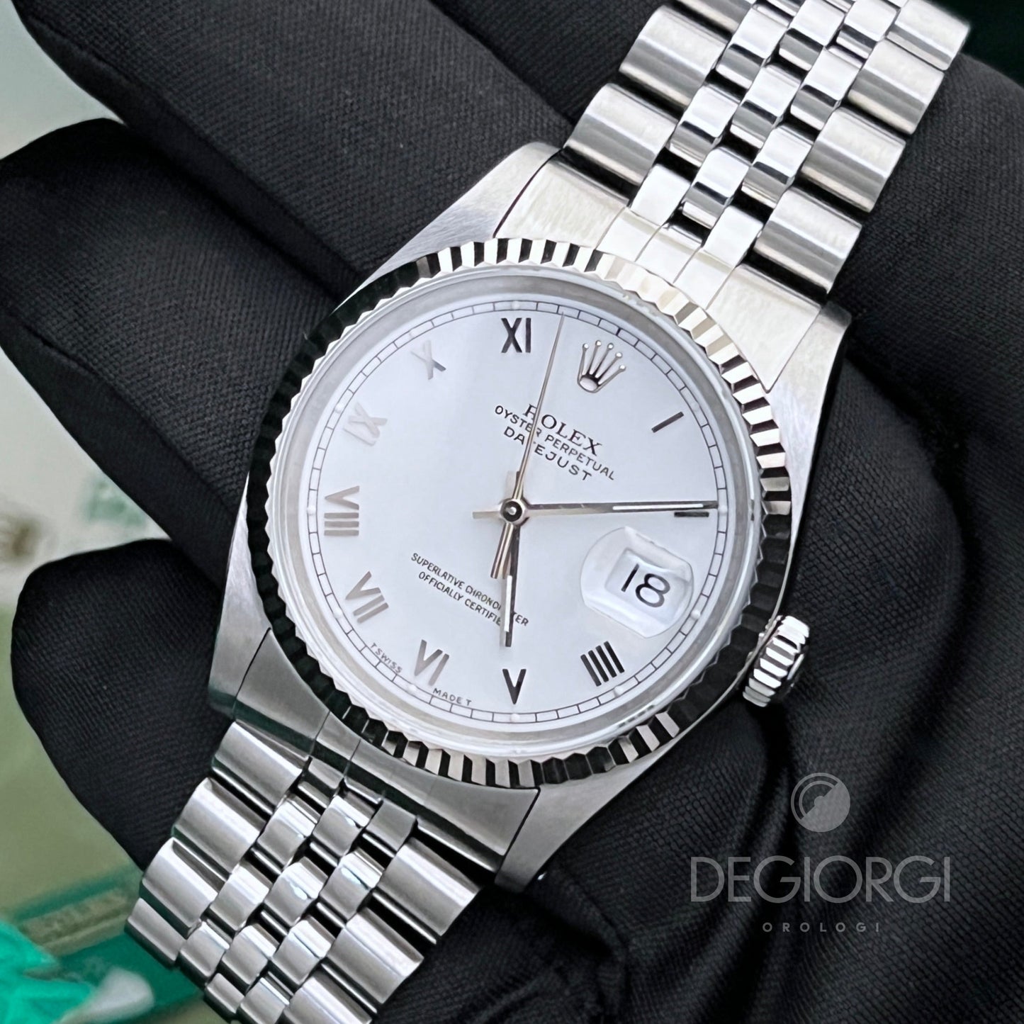 Rolex Datejust 16234 Jubilee Bianco Romani Piccoli