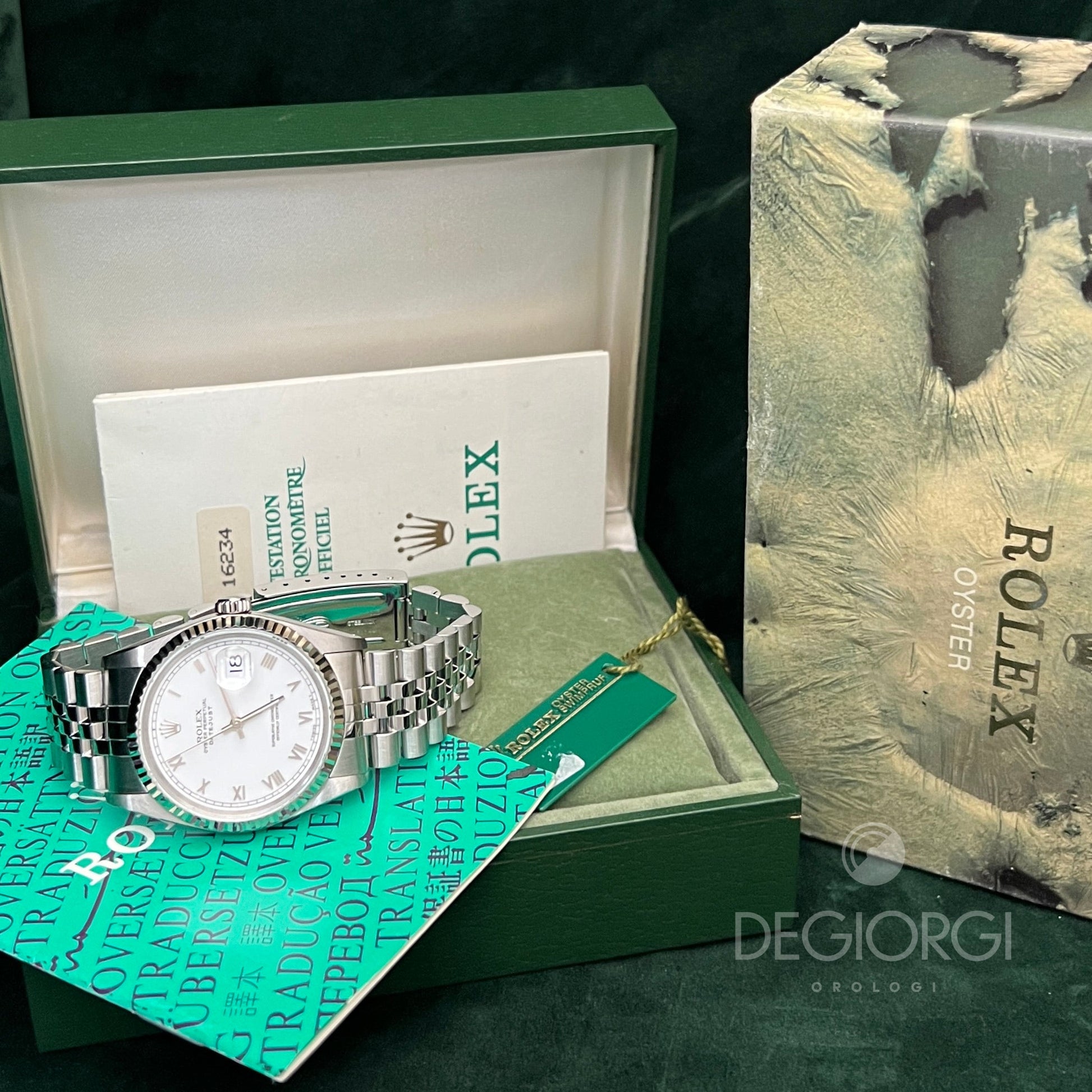 Rolex Datejust 16234 Jubilee Bianco Romani Piccoli